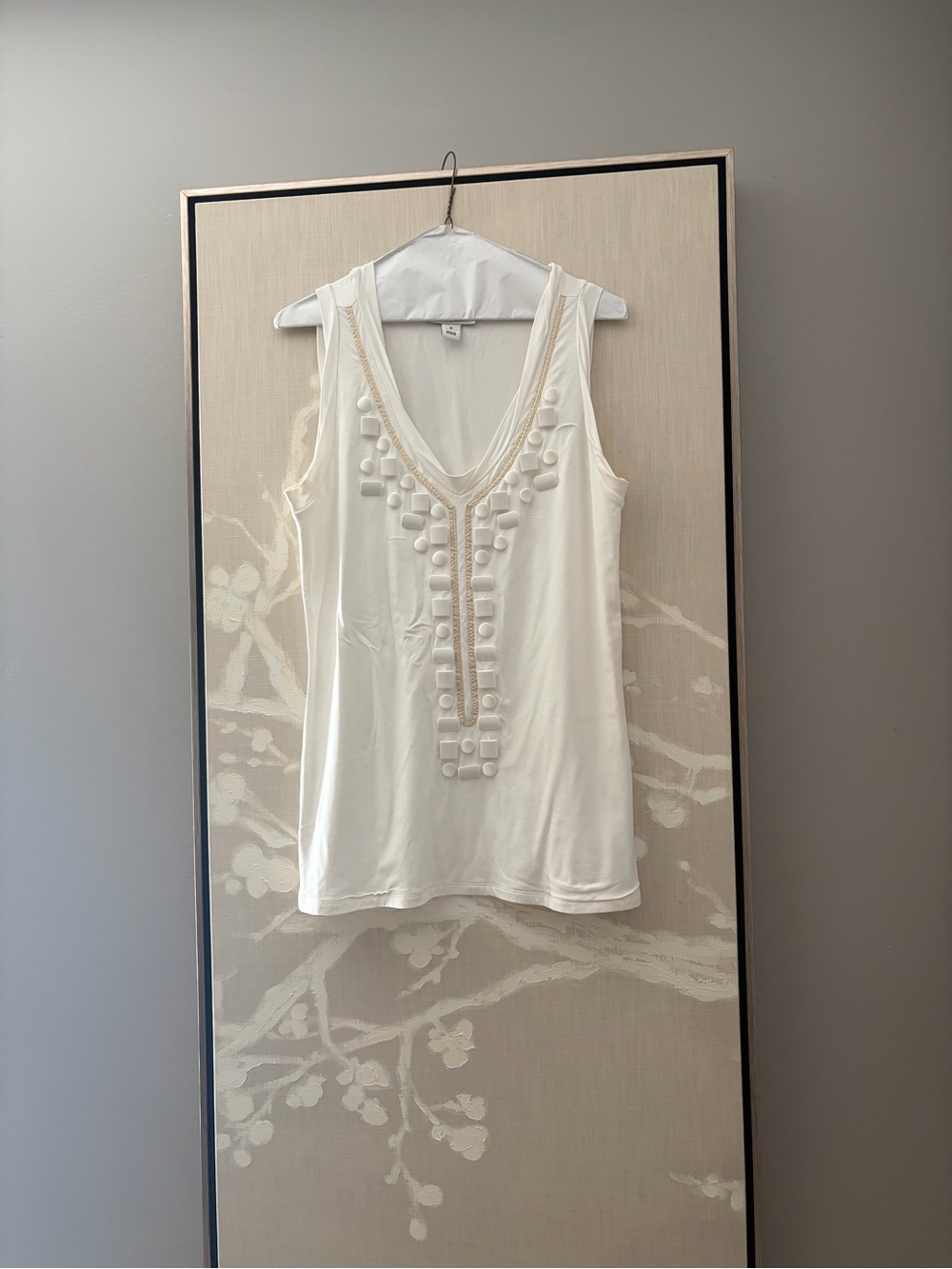 Women’s White House Black Market Embellished V-Neck Top